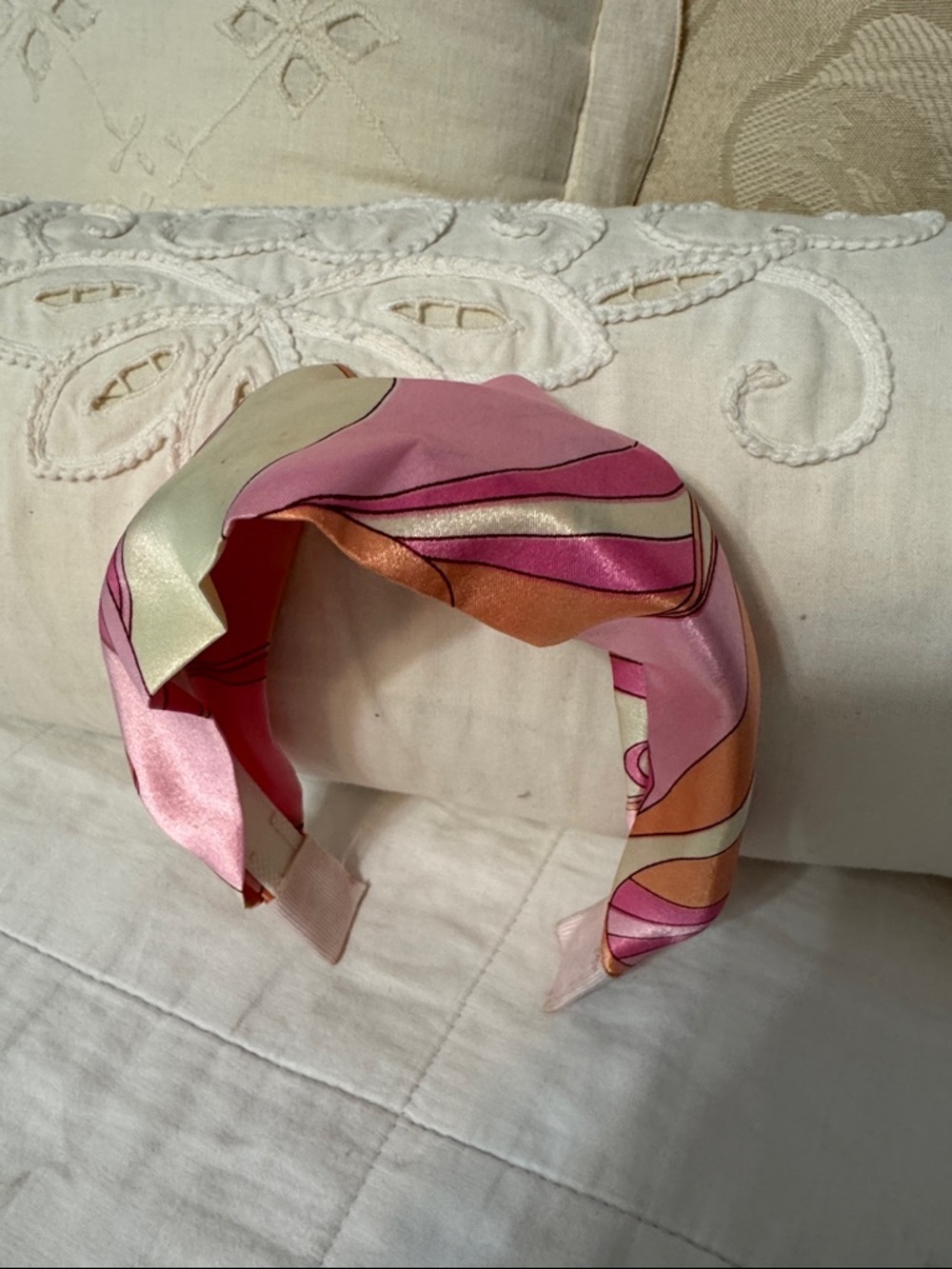 Pink and Orange Patterned Padded Headband
